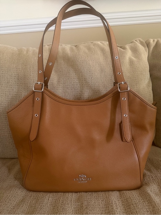 Coach Handbags - Coach Cognac Brown Pebble Leather Tote with Adjustable Straps